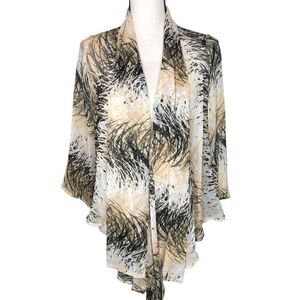 Pure Sugar Coastal Grandma Sheer Silk Waterfall Open Jacket/Top Size S
